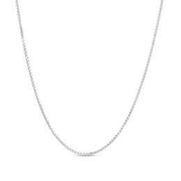 Ladies' 0.7mm Adjustable Box Chain Necklace in 10K White Gold - 22&quot;