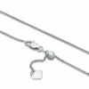 Adjustable 1.0mm Wheat Chain Necklace in 10K White Gold  - 22"