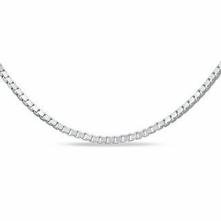 0.7mm Adjustable Box Chain Necklace in 14K White Gold - 22"