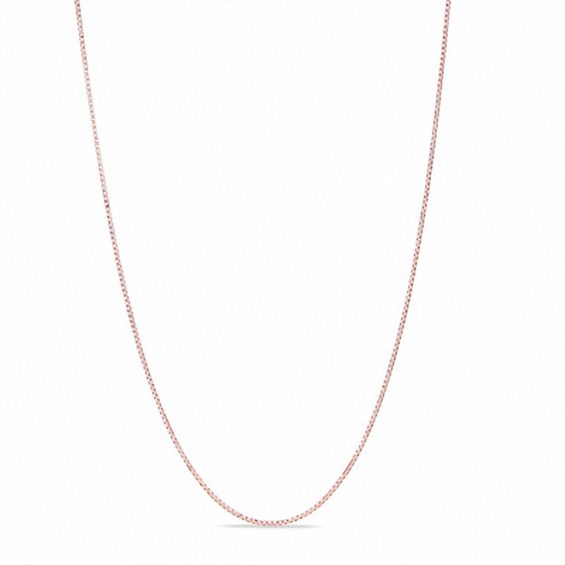 0.6mm Box Chain Necklace in 14K Rose Gold - 18"