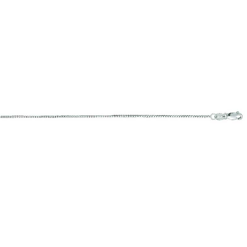 Main Image 1 of 053 Gauge Box Chain Necklace in 14K White Gold - 24&quot;