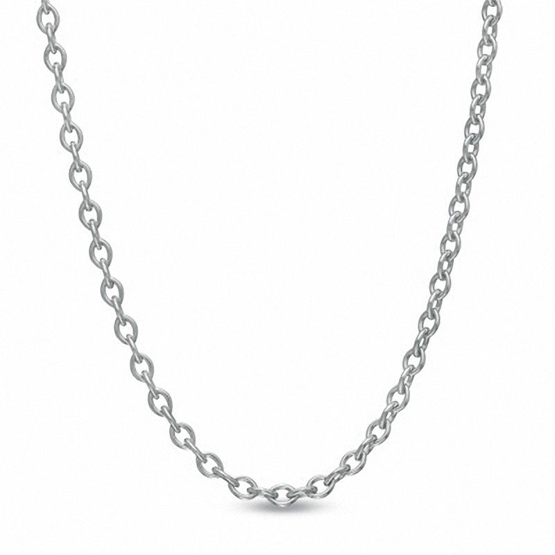 2.3mm Cable Chain Necklace in 14K White Gold - 22"|Peoples Jewellers