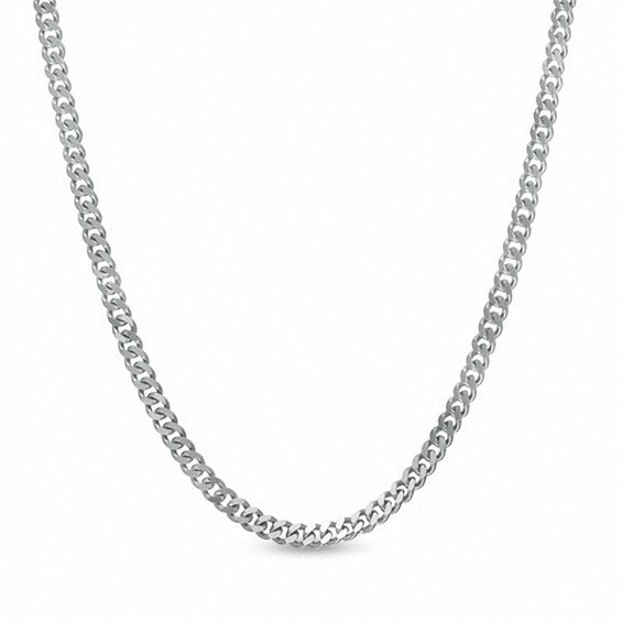 2.0mm Gourmette Chain Necklace in 14K White Gold - 24"