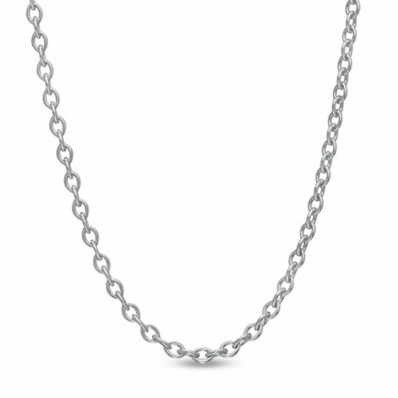 1.1mm Cable Chain Necklace in 14K White Gold - 16"