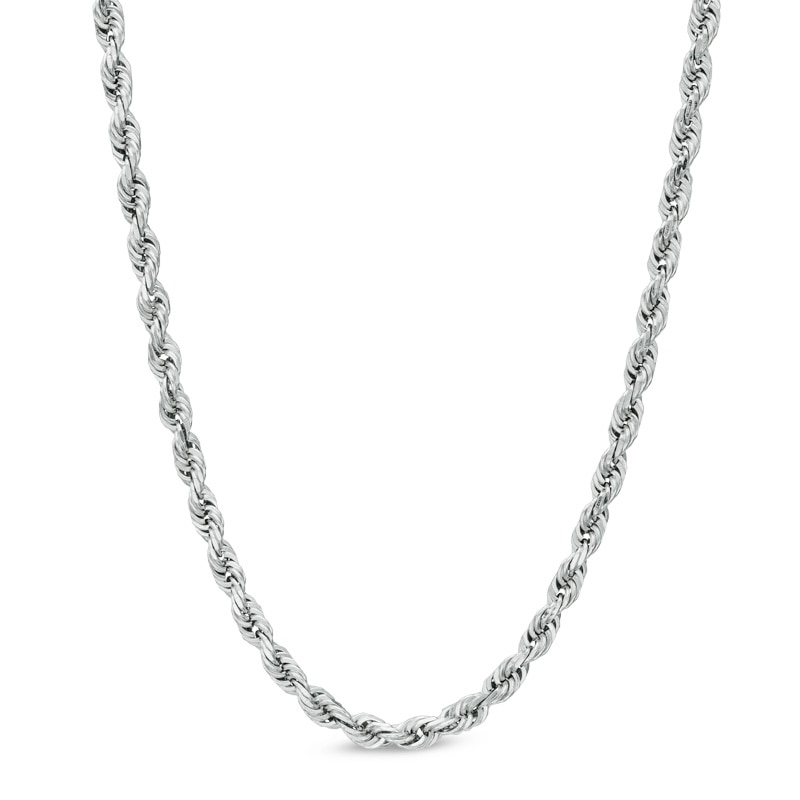 2.5mm Rope Chain Necklace in 14K White Gold - 18"