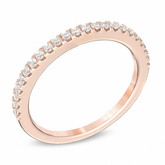 Vera Wang Love Collection 0.23 CT. T.W. Diamond Band in 14K Rose Gold