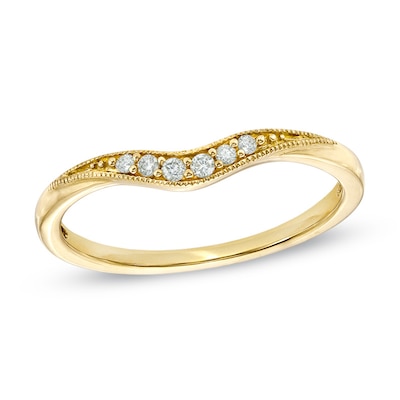 0.05 CT. T.W. Diamond Contour Wedding Band in 14K Gold