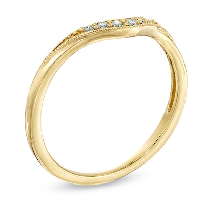 0.05 CT. T.W. Diamond Contour Wedding Band in 14K Gold