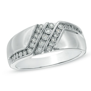 Men's 0.10 CT. T.W. Diamond Ring in Sterling Silver