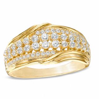 0.50 CT. T.W. Diamond Triple Row Anniversary Ring in 10K Gold