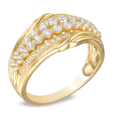 0.50 CT. T.W. Diamond Triple Row Anniversary Ring in 10K Gold