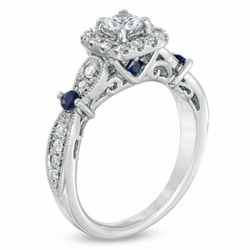 Buy Vera Wang Love Collection 1 CT Emerald Cut Halo Diamond Ring 925  Sterling Silver SJ2786 Free Shipping- Shopneez Jewelry
