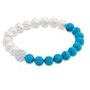 Thumbnail Image 0 of 8.0 - 9.0mm Freshwater Pearl, Turquoise and Crystal Bracelet - 7.25"