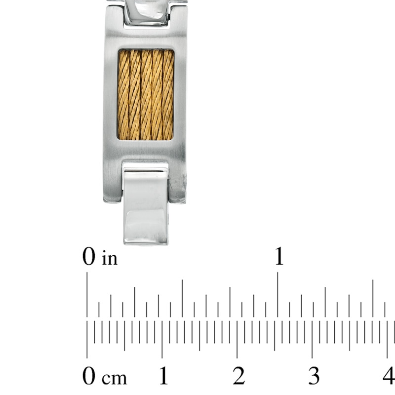 Men's Cable Link Bracelet in Two-Tone Stainless Steel - 8.5"