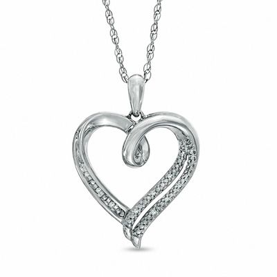 Diamond Accent Heart Pendant in Sterling Silver