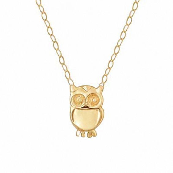 TEENYTINY™ Owl Pendant in 10K Gold - 17"