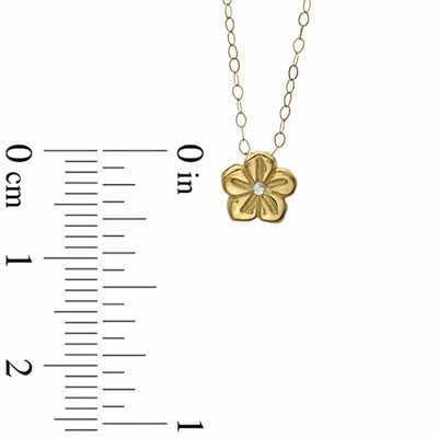 TEENYTINY™ Diamond-Cut Flower Pendant in 10K Gold - 17"