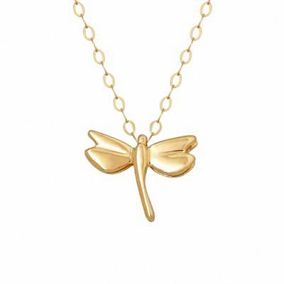 TEENYTINY™ Dragonfly Pendant in 10K Gold - 17"