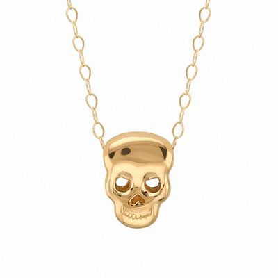 TEENYTINY™ Skull Pendant in 10K Gold - 17"