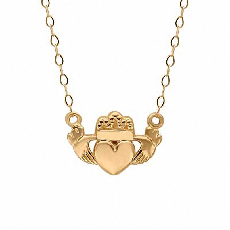 TEENYTINY™ Claddagh Necklace in 10K Gold - 17"|Peoples Jewellers