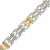 Thumbnail Image 0 of Men's 1.00 CT. T.W. Diamond Link Bracelet in Two-Tone Stainless Steel - 8.5"