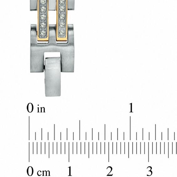 Men's 1.00 CT. T.W. Diamond Link Bracelet in Two-Tone Stainless Steel - 8.5"