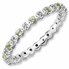 Thumbnail Image 0 of Stackable Expressions™ Peridot and Diamond Accent Eternity Band in Sterling Silver