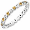 Thumbnail Image 0 of Stackable Expressions™ Citrine and Diamond Accent Eternity Band in Sterling Silver