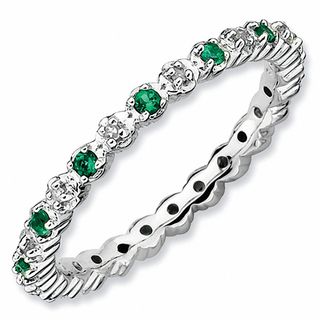 Stackable Expressions™ Prong-Set Peridot Eternity Band in Sterling