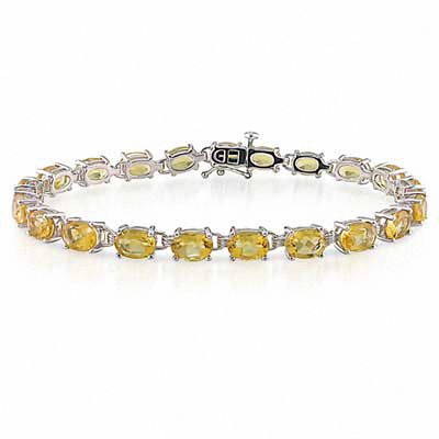 Oval Citrine Tennis Bracelet in Sterling Silver - 7.5"