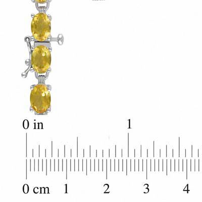 Oval Citrine Tennis Bracelet in Sterling Silver - 7.5"