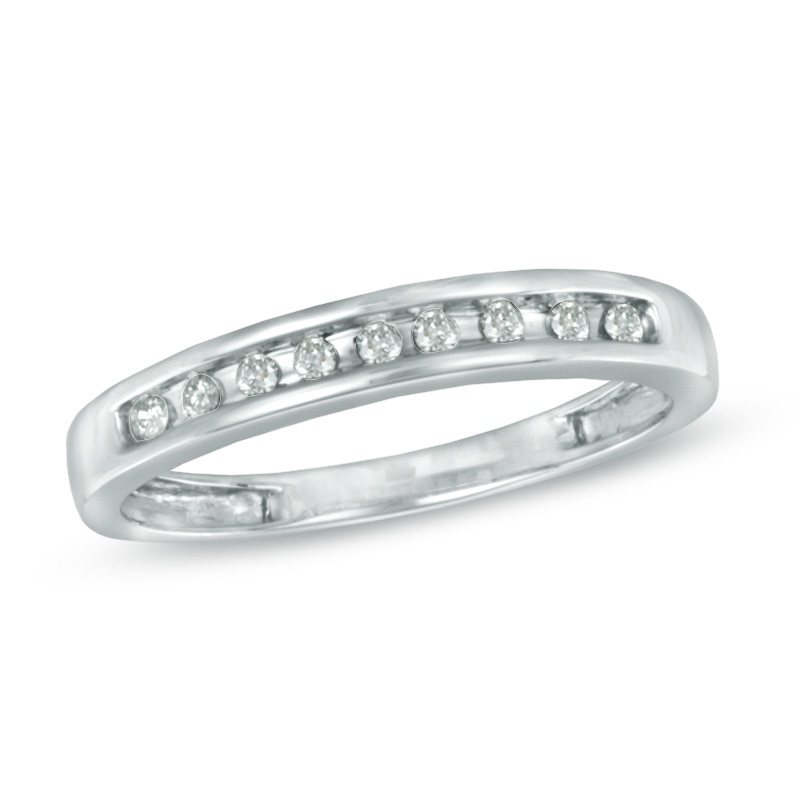 0.10 CT. T.W. Diamond Anniversary Band in Sterling Silver