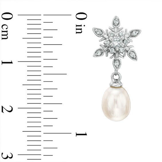 6.0-7.5 Freshwater Cultured Pearl and Lab-Created White Sapphire Pendant and Earrings Set in Sterling Silver