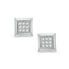 Thumbnail Image 0 of Men's 0.09 CT. T.W. Diamond Square Stud Earrings in Stainless Steel