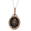 Thumbnail Image 0 of Oval Smoky Quartz and 0.23 CT. T.W. Enhanced Champagne and White Diamond Pendant in 10K Rose Gold