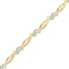 Thumbnail Image 1 of 0.16 CT. T.W. Diamond Station Bracelet in 10K Gold