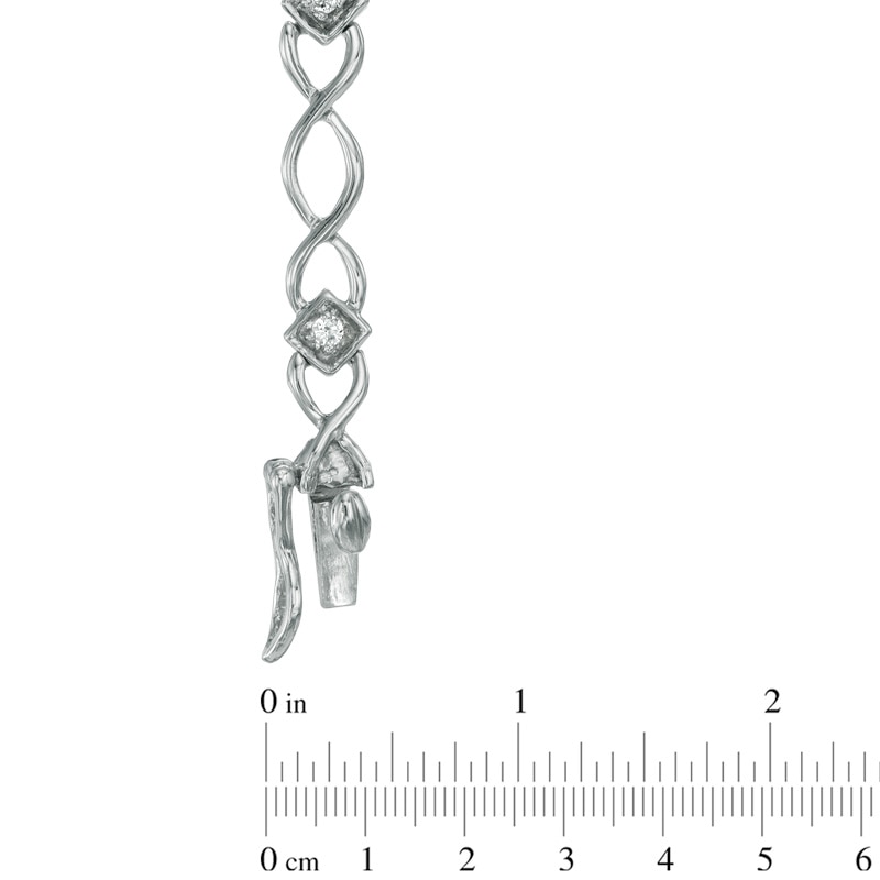 0.10 CT. T.W. Diamond Infinity Link Bracelet in 10K White Gold|Peoples Jewellers