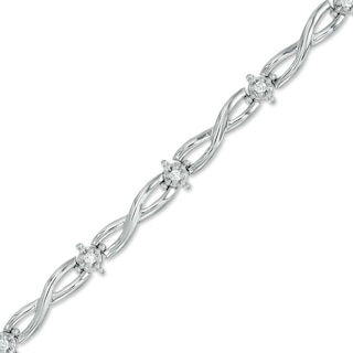 Sterling Silver 0.29 CT T.W. Diamond Padlock Paperclip Necklace