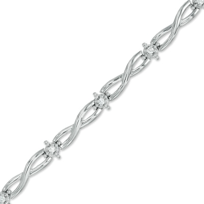 0.25 CT. T.W. Diamond Infinity Link Station Bracelet in 10K Gold