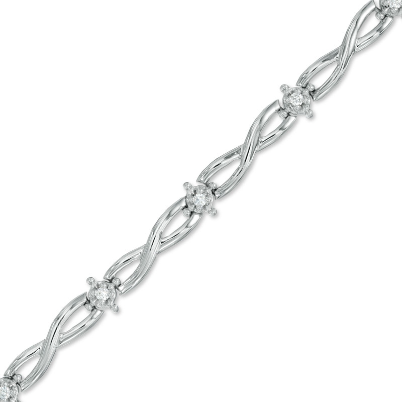 0.25 CT. T.W. Diamond Infinity Link Station Bracelet in 10K Gold|Peoples Jewellers