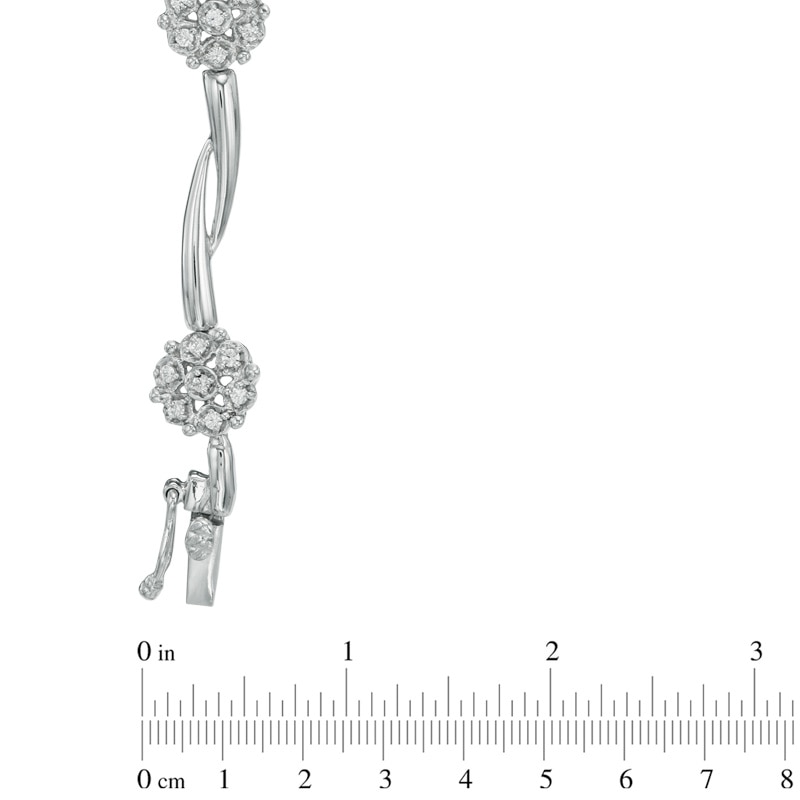 0.33 CT. T.W. Diamond Flower Garland Bracelet 10K White Gold|Peoples Jewellers