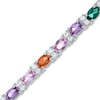 Thumbnail Image 0 of Lab-Created Multi-Gemstone Bracelet in Sterling Silver - 7.25"