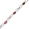 Thumbnail Image 0 of Multi-Gemstone and Diamond Accent Bracelet in 10K Rose Gold - 7.25"