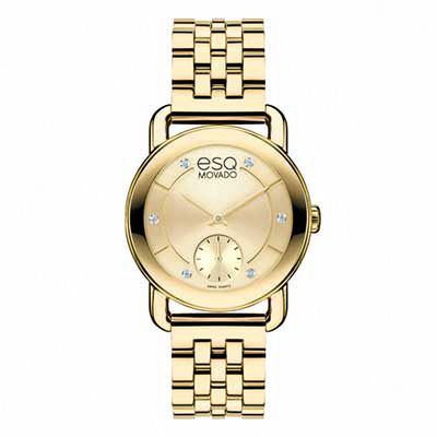 Ladies' ESQ Movado Classica Diamond Accent Gold-Tone Watch (Model: 07101417)