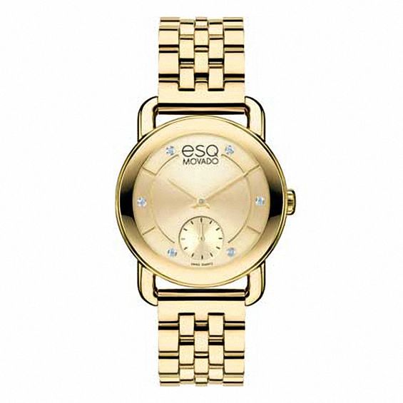 Ladies' ESQ Movado Classica Diamond Accent Gold-Tone Watch (Model: 07101417)