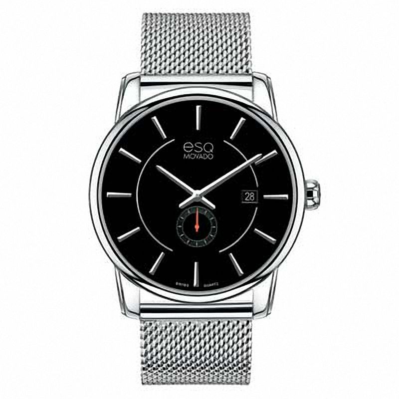 Men's ESQ Movado Capital Mesh Watch with Black Dial (Model: 07301444)