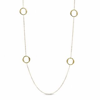 Charles Garnier Twist Circle Necklace in Sterling Silver with 18K Gold Plate - 27"