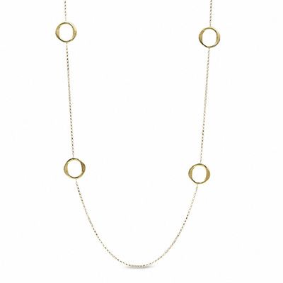 Charles Garnier Twist Circle Necklace in Sterling Silver with 18K Gold Plate - 27"