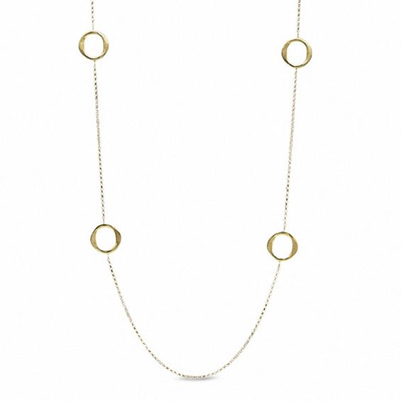 Charles Garnier Twist Circle Necklace in Sterling Silver with 18K Gold Plate - 27"