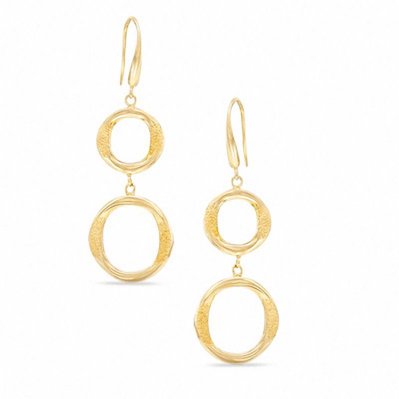 Charles Garnier Twist Circle Drop Earrings in Sterling Silver with 18K Gold Plate|Peoples Jewellers